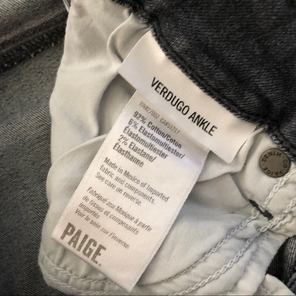 Paige Verdugo Ankle Skinny Gray Jeans Raw Hem - Picture 6 of 6